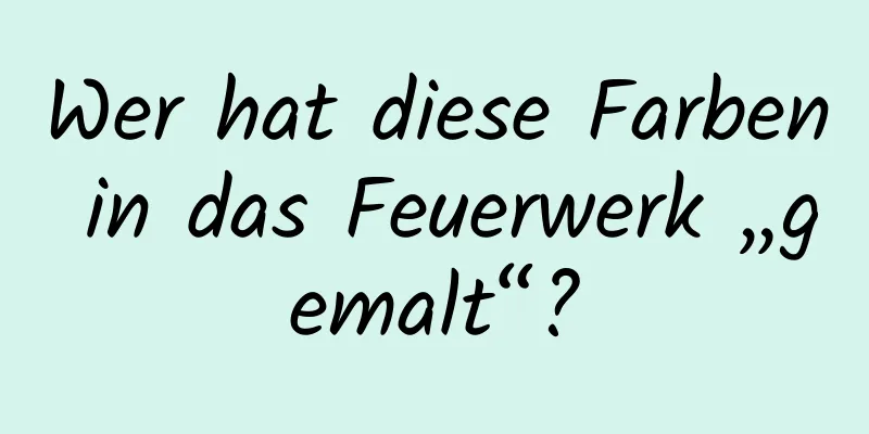 Wer hat diese Farben in das Feuerwerk „gemalt“?
