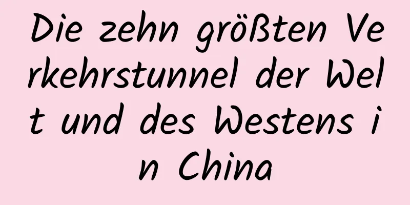 Die zehn größten Verkehrstunnel der Welt und des Westens in China