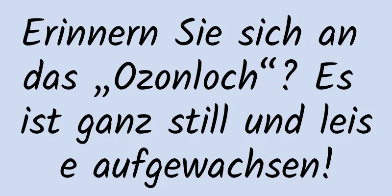 Erinnern Sie sich an das „Ozonloch“? Es ist ganz still und leise aufgewachsen!