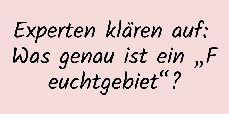 Experten klären auf: Was genau ist ein „Feuchtgebiet“?
