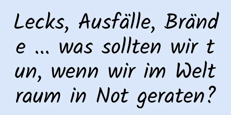 Lecks, Ausfälle, Brände ... was sollten wir tun, wenn wir im Weltraum in Not geraten?