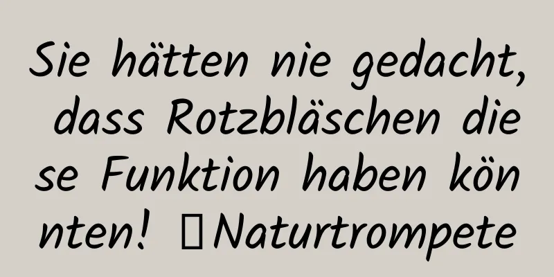 Sie hätten nie gedacht, dass Rotzbläschen diese Funktion haben könnten! ｜Naturtrompete
