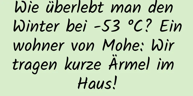 Wie überlebt man den Winter bei -53 °C? Einwohner von Mohe: Wir tragen kurze Ärmel im Haus!