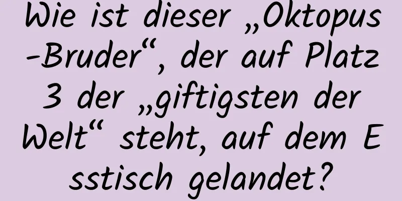 Wie ist dieser „Oktopus-Bruder“, der auf Platz 3 der „giftigsten der Welt“ steht, auf dem Esstisch gelandet?