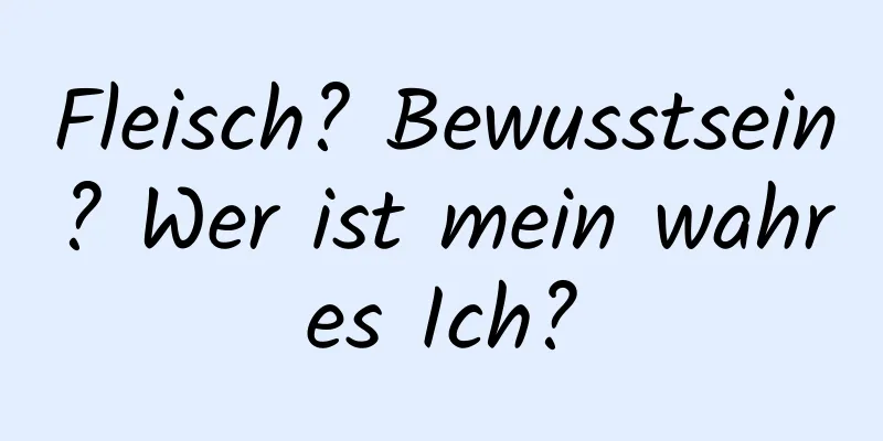Fleisch? Bewusstsein? Wer ist mein wahres Ich?