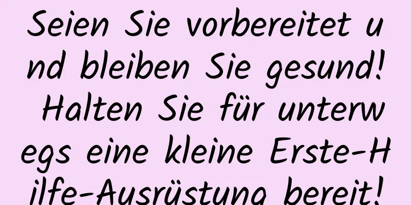 Seien Sie vorbereitet und bleiben Sie gesund! Halten Sie für unterwegs eine kleine Erste-Hilfe-Ausrüstung bereit!