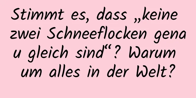 Stimmt es, dass „keine zwei Schneeflocken genau gleich sind“? Warum um alles in der Welt?