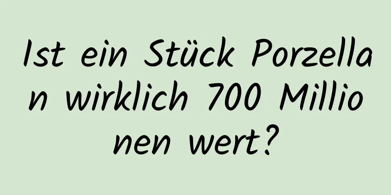 Ist ein Stück Porzellan wirklich 700 Millionen wert?