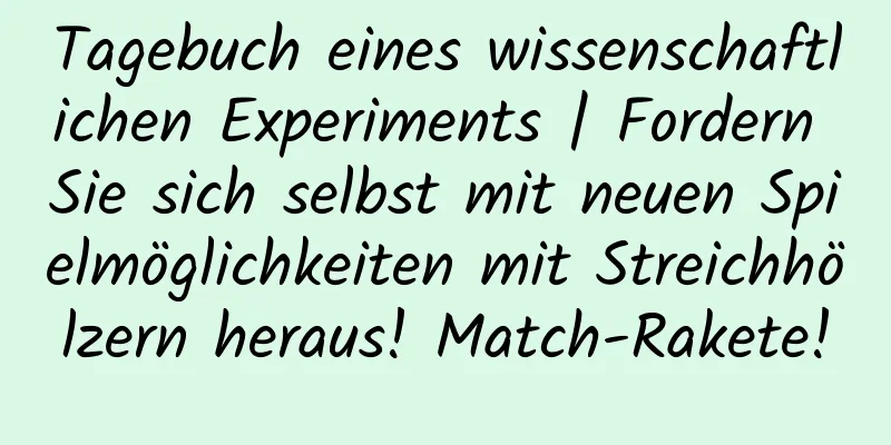 Tagebuch eines wissenschaftlichen Experiments | Fordern Sie sich selbst mit neuen Spielmöglichkeiten mit Streichhölzern heraus! Match-Rakete!