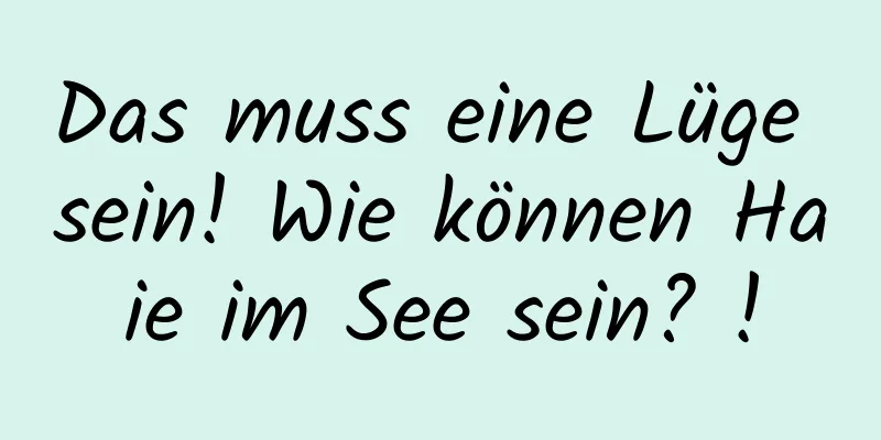 Das muss eine Lüge sein! Wie können Haie im See sein? !