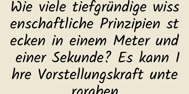Wie viele tiefgründige wissenschaftliche Prinzipien stecken in einem Meter und einer Sekunde? Es kann Ihre Vorstellungskraft untergraben