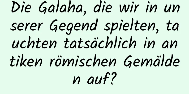 Die Galaha, die wir in unserer Gegend spielten, tauchten tatsächlich in antiken römischen Gemälden auf?