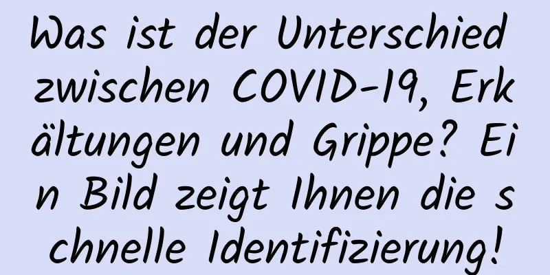 Was ist der Unterschied zwischen COVID-19, Erkältungen und Grippe? Ein Bild zeigt Ihnen die schnelle Identifizierung!