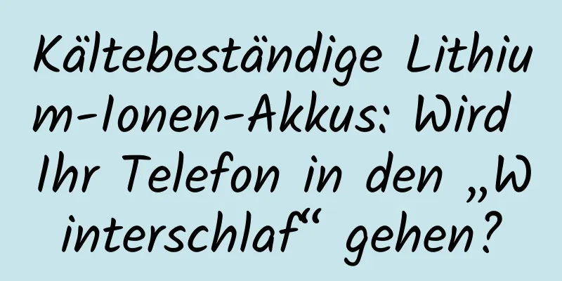 Kältebeständige Lithium-Ionen-Akkus: Wird Ihr Telefon in den „Winterschlaf“ gehen?