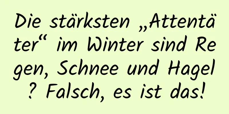 Die stärksten „Attentäter“ im Winter sind Regen, Schnee und Hagel? Falsch, es ist das!