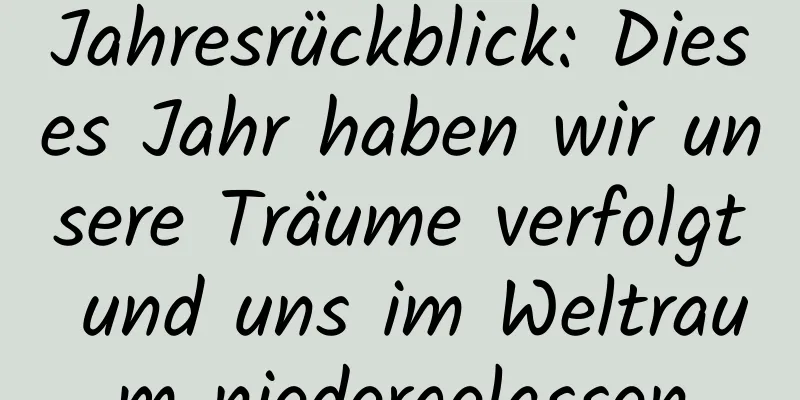 Jahresrückblick: Dieses Jahr haben wir unsere Träume verfolgt und uns im Weltraum niedergelassen