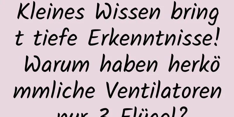 Kleines Wissen bringt tiefe Erkenntnisse! Warum haben herkömmliche Ventilatoren nur 3 Flügel?