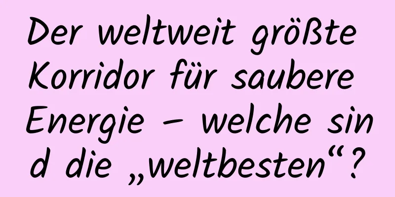 Der weltweit größte Korridor für saubere Energie – welche sind die „weltbesten“?