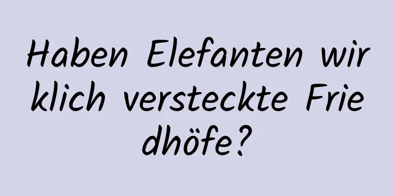 Haben Elefanten wirklich versteckte Friedhöfe?