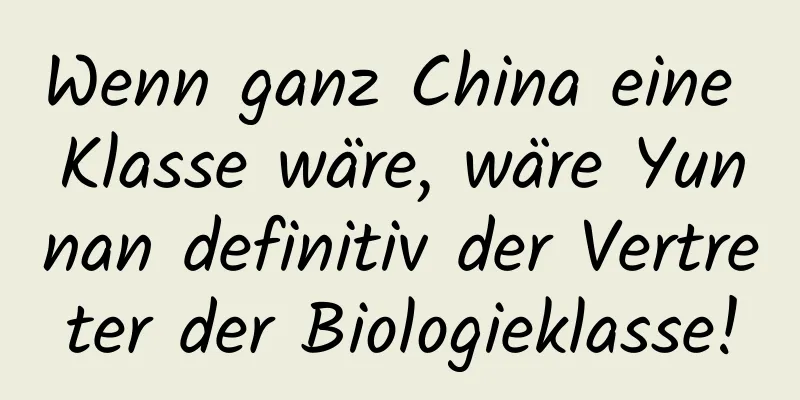 Wenn ganz China eine Klasse wäre, wäre Yunnan definitiv der Vertreter der Biologieklasse!