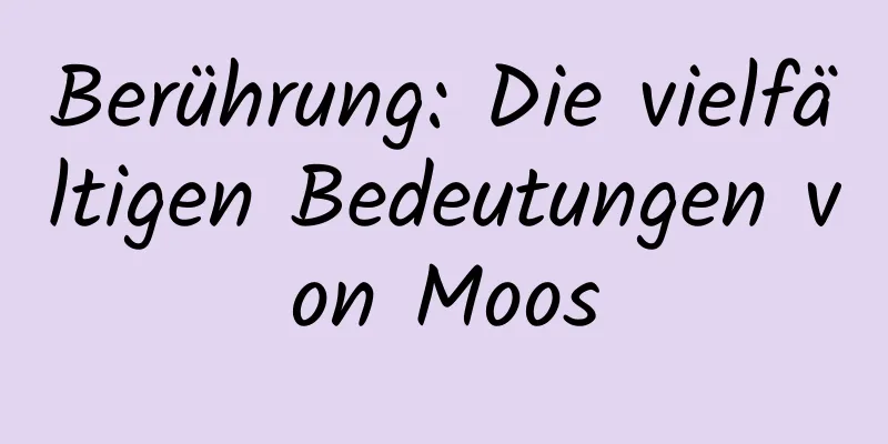 Berührung: Die vielfältigen Bedeutungen von Moos