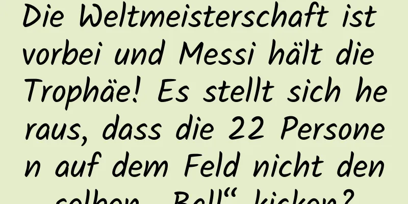 Die Weltmeisterschaft ist vorbei und Messi hält die Trophäe! Es stellt sich heraus, dass die 22 Personen auf dem Feld nicht denselben „Ball“ kicken?