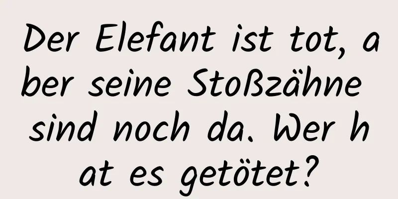 Der Elefant ist tot, aber seine Stoßzähne sind noch da. Wer hat es getötet?