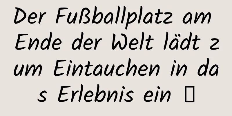 Der Fußballplatz am Ende der Welt lädt zum Eintauchen in das Erlebnis ein →