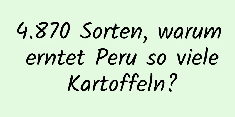 4.870 Sorten, warum erntet Peru so viele Kartoffeln?