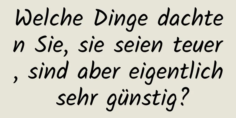 Welche Dinge dachten Sie, sie seien teuer, sind aber eigentlich sehr günstig?