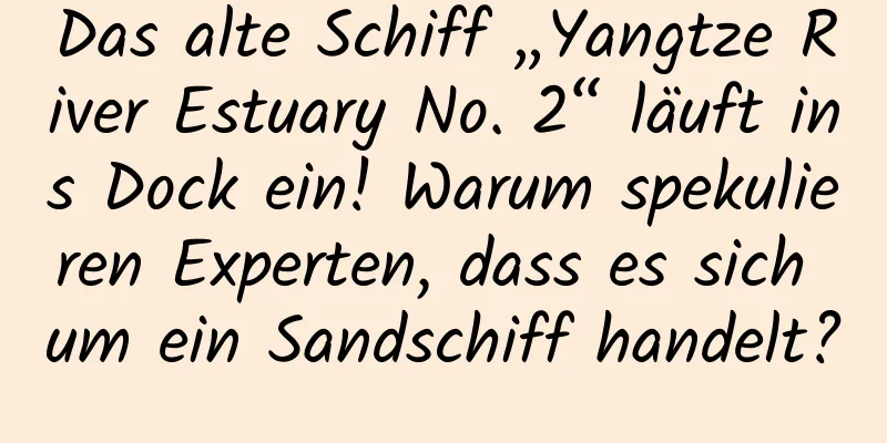 Das alte Schiff „Yangtze River Estuary No. 2“ läuft ins Dock ein! Warum spekulieren Experten, dass es sich um ein Sandschiff handelt?