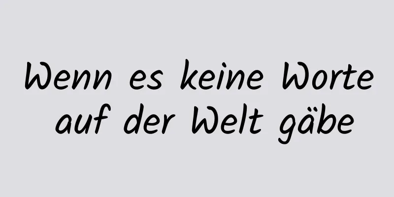 Wenn es keine Worte auf der Welt gäbe