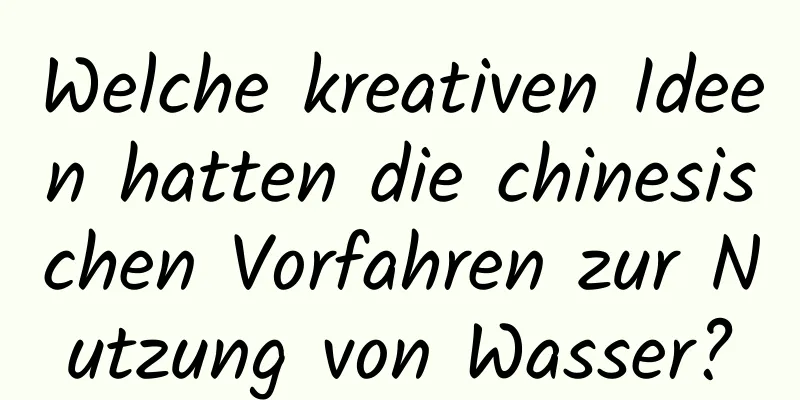 Welche kreativen Ideen hatten die chinesischen Vorfahren zur Nutzung von Wasser?