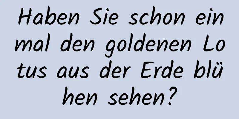 Haben Sie schon einmal den goldenen Lotus aus der Erde blühen sehen?