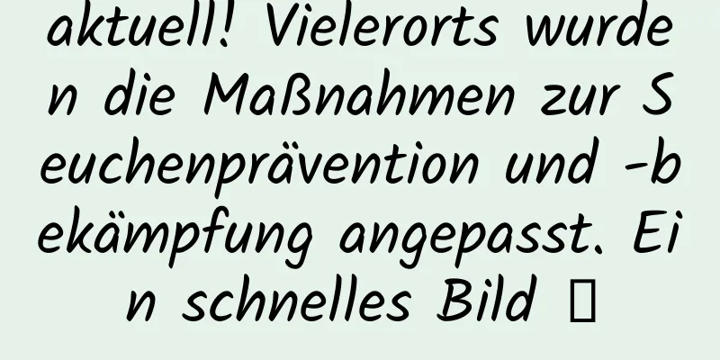 aktuell! Vielerorts wurden die Maßnahmen zur Seuchenprävention und -bekämpfung angepasst. Ein schnelles Bild →
