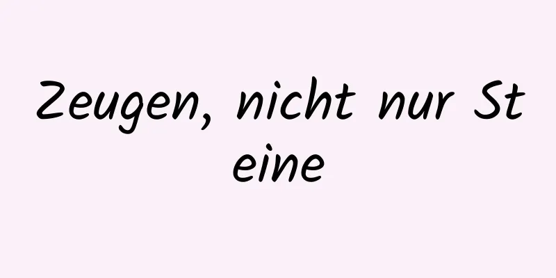 Zeugen, nicht nur Steine
