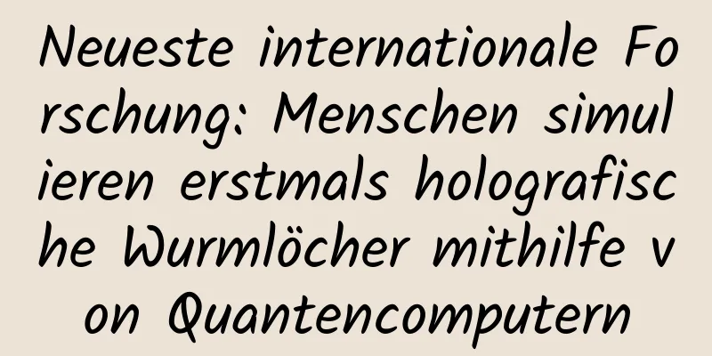 Neueste internationale Forschung: Menschen simulieren erstmals holografische Wurmlöcher mithilfe von Quantencomputern