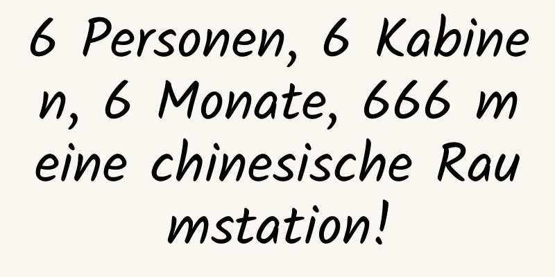 6 Personen, 6 Kabinen, 6 Monate, 666 meine chinesische Raumstation!