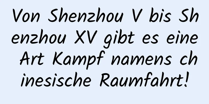 Von Shenzhou V bis Shenzhou XV gibt es eine Art Kampf namens chinesische Raumfahrt!