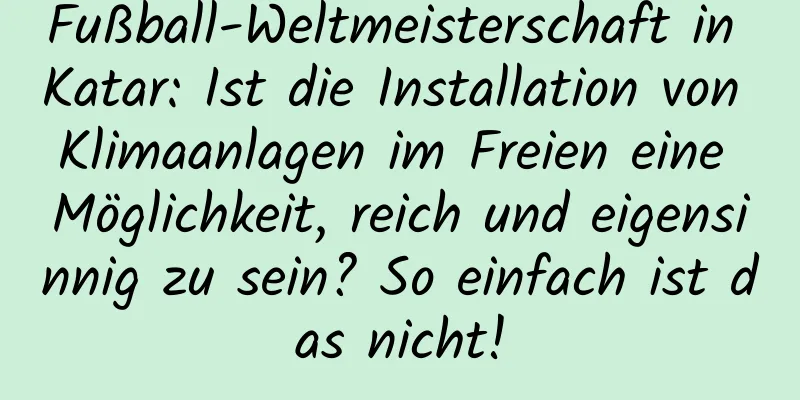 Fußball-Weltmeisterschaft in Katar: Ist die Installation von Klimaanlagen im Freien eine Möglichkeit, reich und eigensinnig zu sein? So einfach ist das nicht!