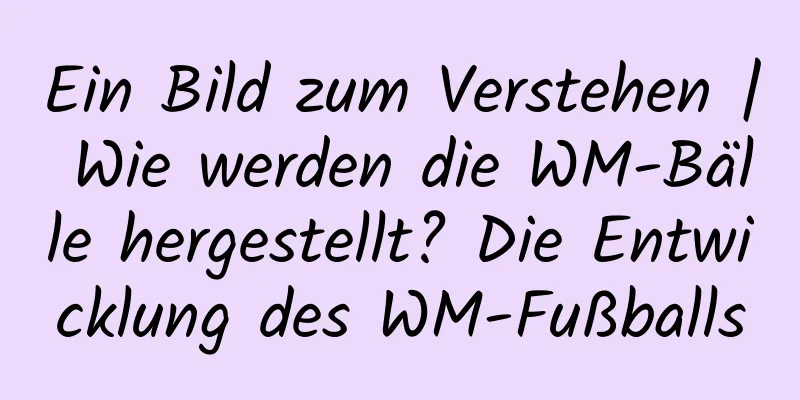 Ein Bild zum Verstehen | Wie werden die WM-Bälle hergestellt? Die Entwicklung des WM-Fußballs