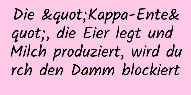 Die "Kappa-Ente", die Eier legt und Milch produziert, wird durch den Damm blockiert