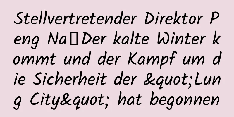 Stellvertretender Direktor Peng Na丨Der kalte Winter kommt und der Kampf um die Sicherheit der "Lung City" hat begonnen