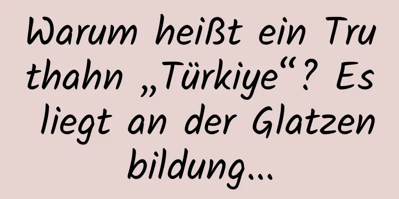 Warum heißt ein Truthahn „Türkiye“? Es liegt an der Glatzenbildung...