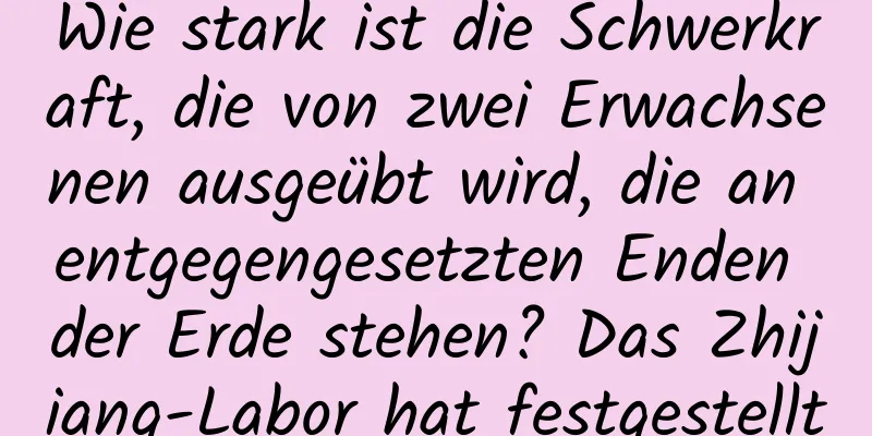 Wie stark ist die Schwerkraft, die von zwei Erwachsenen ausgeübt wird, die an entgegengesetzten Enden der Erde stehen? Das Zhijiang-Labor hat festgestellt