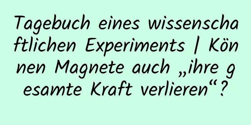 Tagebuch eines wissenschaftlichen Experiments | Können Magnete auch „ihre gesamte Kraft verlieren“?