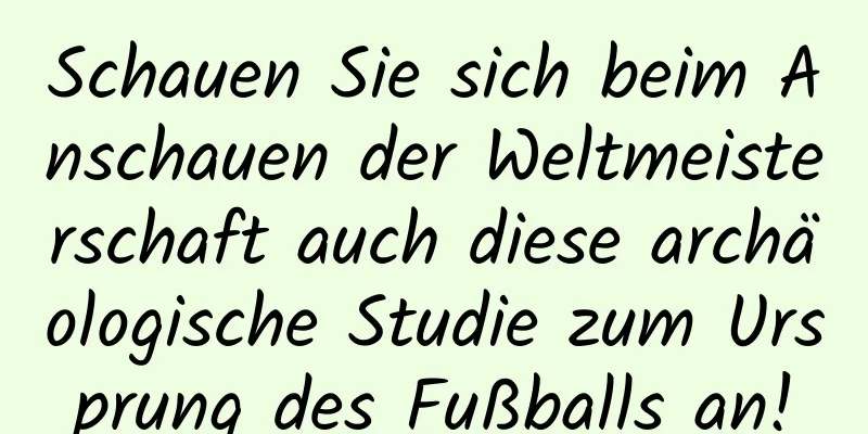 Schauen Sie sich beim Anschauen der Weltmeisterschaft auch diese archäologische Studie zum Ursprung des Fußballs an!