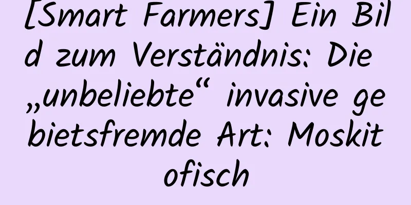[Smart Farmers] Ein Bild zum Verständnis: Die „unbeliebte“ invasive gebietsfremde Art: Moskitofisch