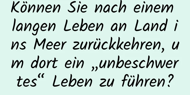 Können Sie nach einem langen Leben an Land ins Meer zurückkehren, um dort ein „unbeschwertes“ Leben zu führen?