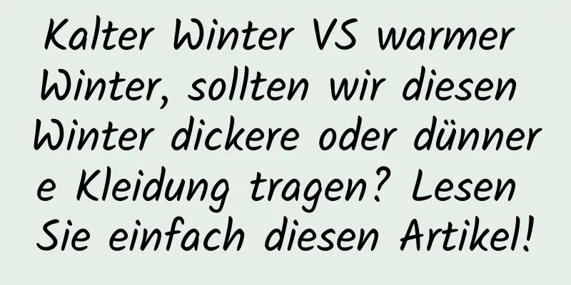 Kalter Winter VS warmer Winter, sollten wir diesen Winter dickere oder dünnere Kleidung tragen? Lesen Sie einfach diesen Artikel!